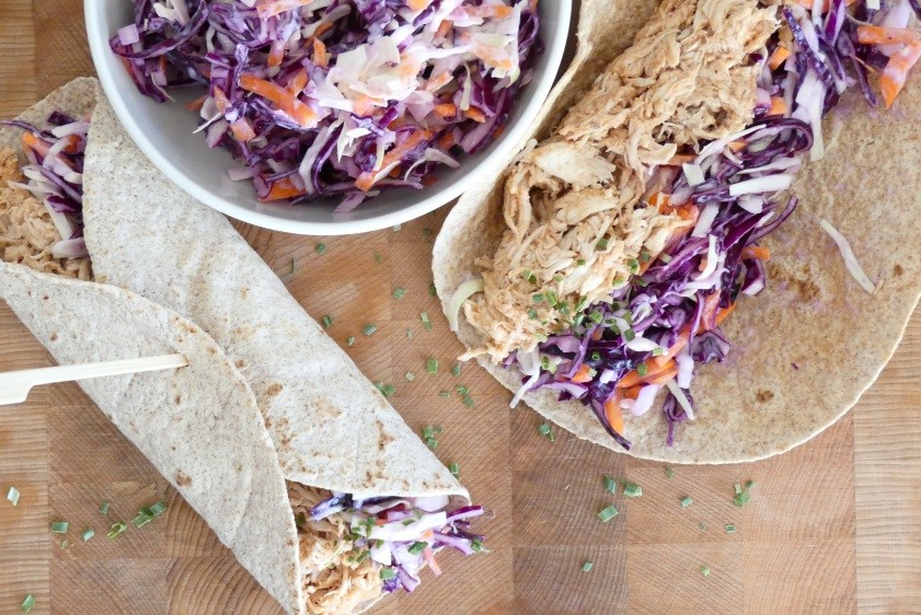 pulled chicken wraps